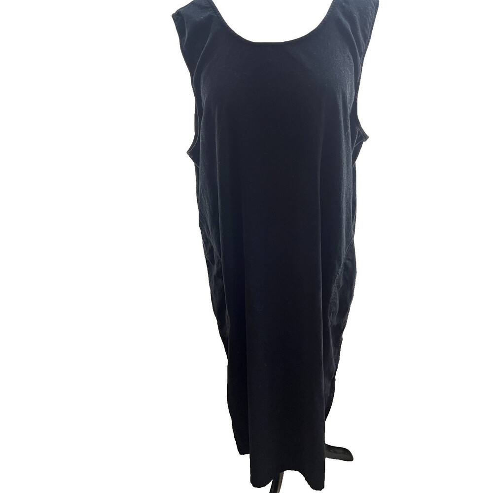 FADS Corduroy Maxi Dress 20W Sleeveless Zip Front 100% Cotton Black